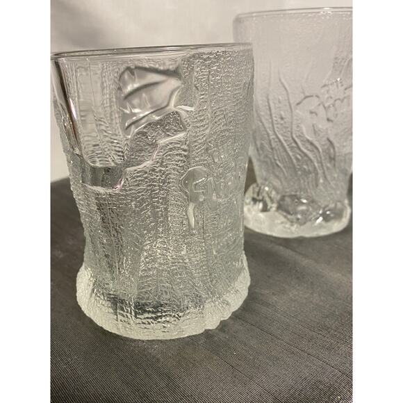 Set of 2 clear glass Flintstones "Roc McDonald" Mugs 1993 McD,Inc. 2 designs EUC - Picture 16 of 16